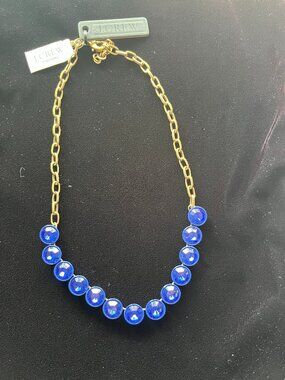 JCrew Royal Blue Brulee Crystal Necklace